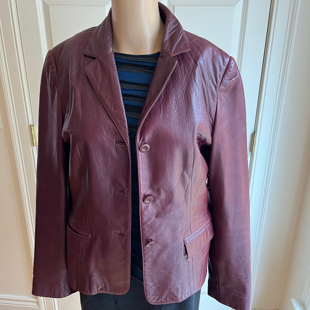 Talbots Collection woman leather jacket size 6